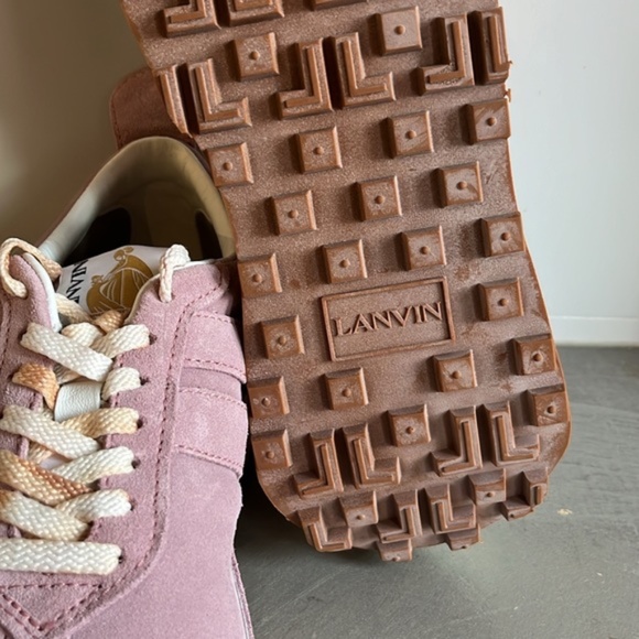 Lanvin Bumper Pink Suede Sneakers - Picture 6 of 11